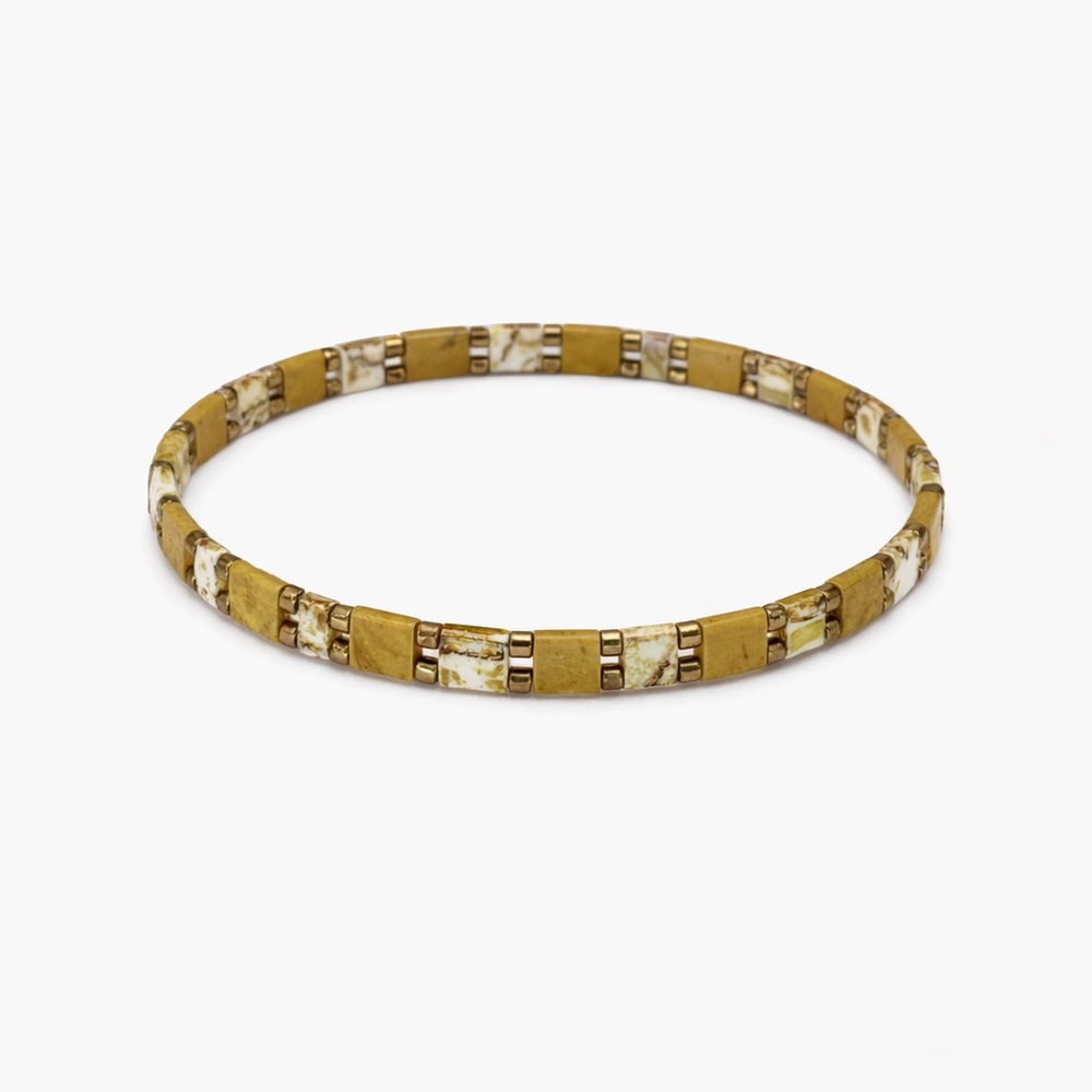 Miyuki Tila Bead Stretch Bracelet